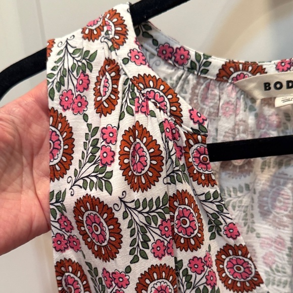 Breezy Boden Vneck Sleeveless Midi Dress - Red and White Floral - Picture 3 of 6